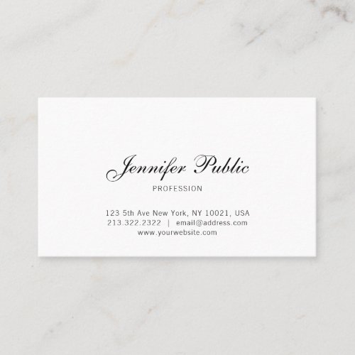 Minimalist Modern Elegant Professional Plain Chic Business Card