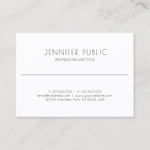 Minimalist Modern Elegant Professional Plain Chic Business Card