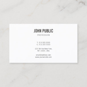 Minimalist Modern Elegant Professional Plain Chic Business Card