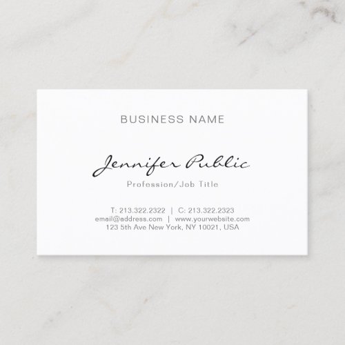 Minimalist Modern Elegant Professional Sleek Plain Business Card