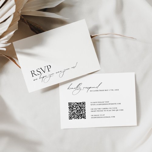 Minimalist Modern Elegant QR Code Wedding RSVP