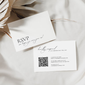 Minimalist Modern Elegant QR Code Wedding RSVP Card