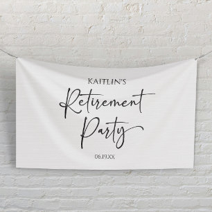 Minimalist Modern Elegant Retirement Party Banner