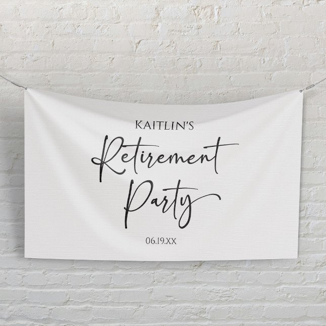 Minimalist Modern Elegant Retirement Party Banner (Creator Uploaded)