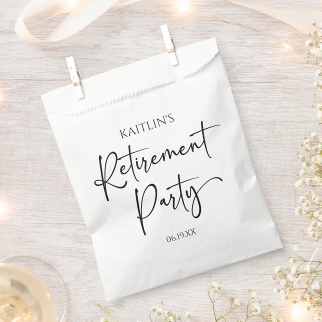 Minimalist Modern Elegant Retirement Party Favor Bag (Clipped)