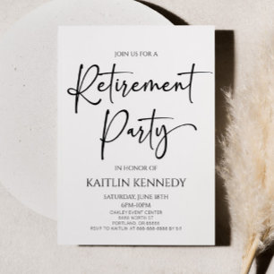 Minimalist Modern Elegant Retirement Party Invitation