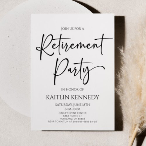 Minimalist Modern Elegant Retirement Party