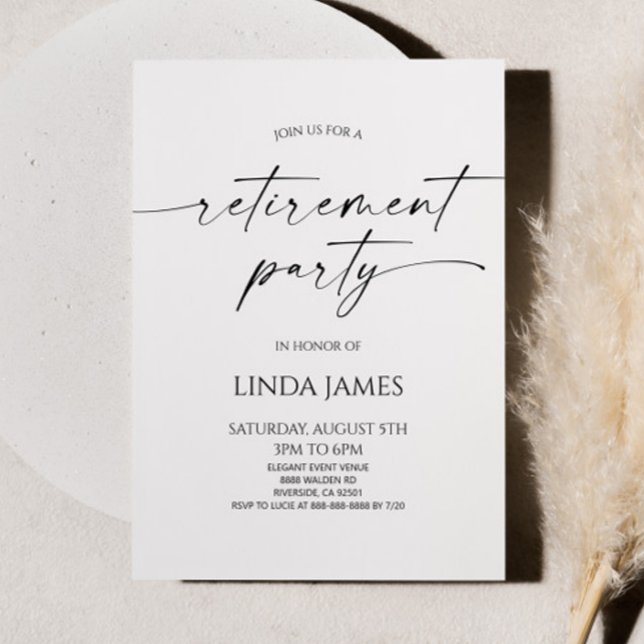 Minimalist Modern Elegant Retirement Party Invitation (Creator Uploaded)