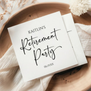 Minimalist Modern Elegant Retirement Party Napkins