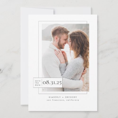 Minimalist Modern Elegant Save the Date Photo