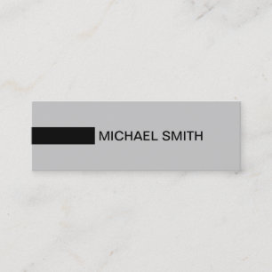 Minimalist Modern Elegant Silver & Black Mini Business Card