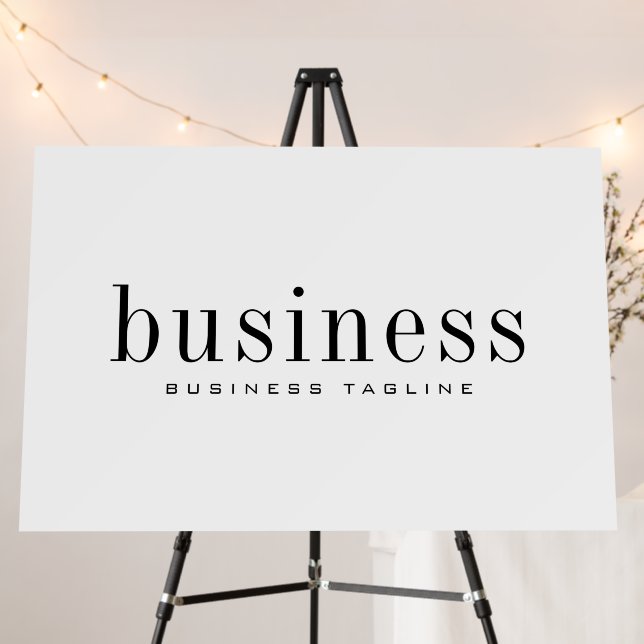 Minimalist Modern Elegant Simple Business Name Foam Board (In Situ (Stand))