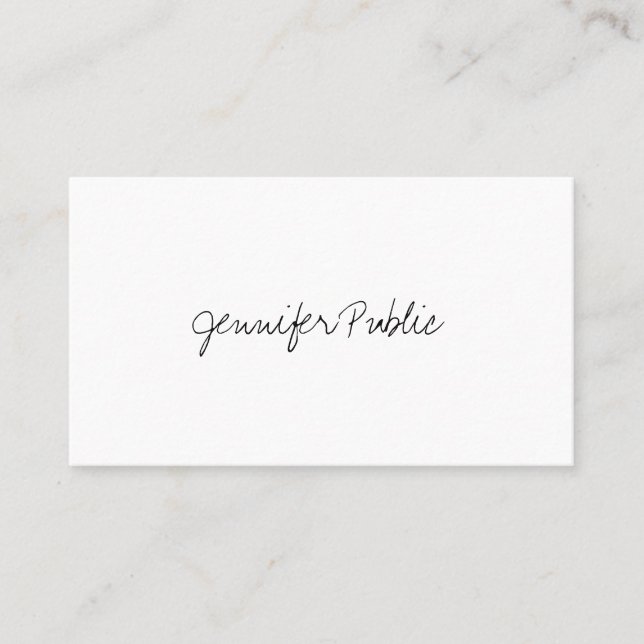 Minimalist Modern Elegant Simple Professional Top Business Card (Front)