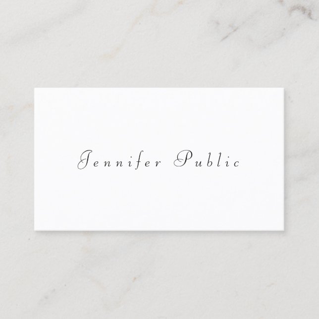 Minimalist Modern Elegant Simple Template Chic Business Card (Front)