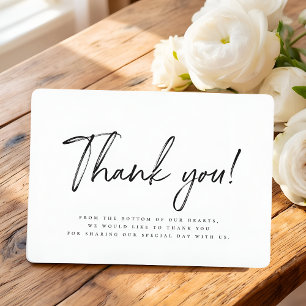 Minimalist Modern Elegant Simple Wedding Thank You Card