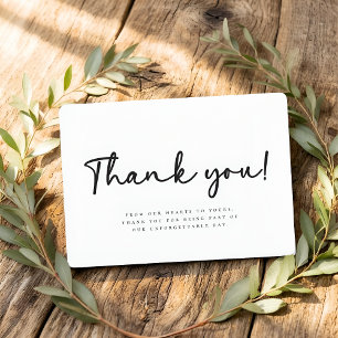 Minimalist Modern Elegant Simple Wedding Thank You Card
