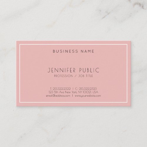Minimalist Modern Elegant Sleek Plain Trendy Business Card