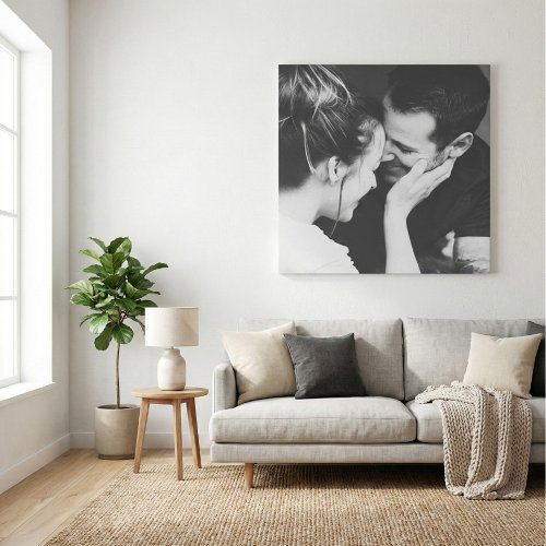 Minimalist Modern Elegant Square Photo Wedding