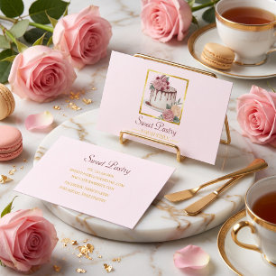 Minimalist Modern Elegant Watercolor Pastry Business Card