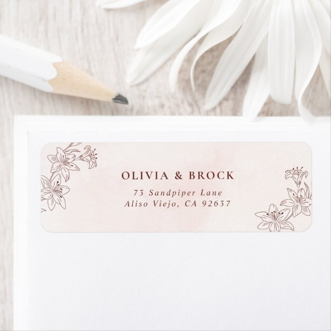Minimalist Modern Elegant Wedding Return Address Label (Insitu)
