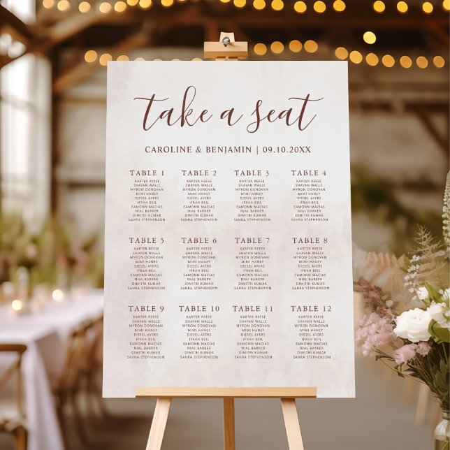 Minimalist Modern Elegant Wedding Seating Chart Foam Board (Creator Uploaded)