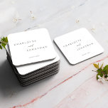 Minimalist Modern Elegant Wedding Square Paper Coaster<br><div class="desc">Minimalist Modern Elegant Wedding Square Paper Coaster</div>