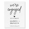 Minimalist Modern Engagement Party Engaged Sign