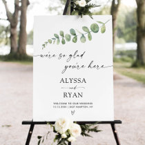 Minimalist Modern Eucalyptus Wedding Welcome Foam Board