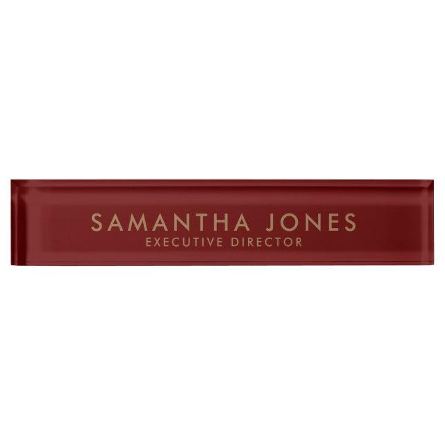 Minimalist Modern Executive Desk Name Plate (Front)