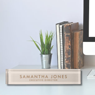 Minimalist Modern Executive Desk Name Plate