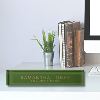 Minimalist Modern Executive Desk Name Plate