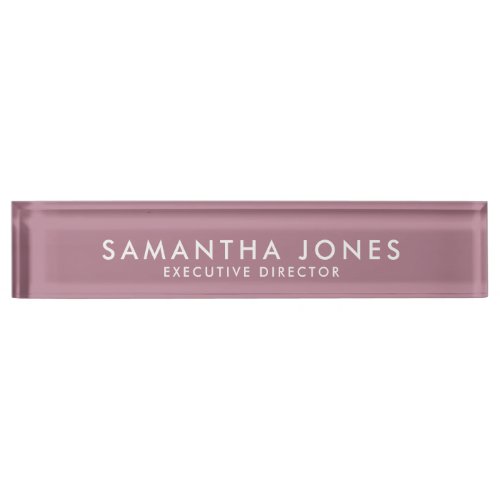 Minimalist Modern Executive Pink Custom Desk Desk Name Plate