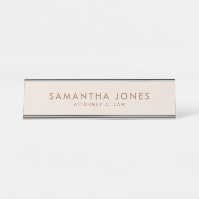Minimalist Modern Executive Professional Lawyer  Desk Name Plate (Front)