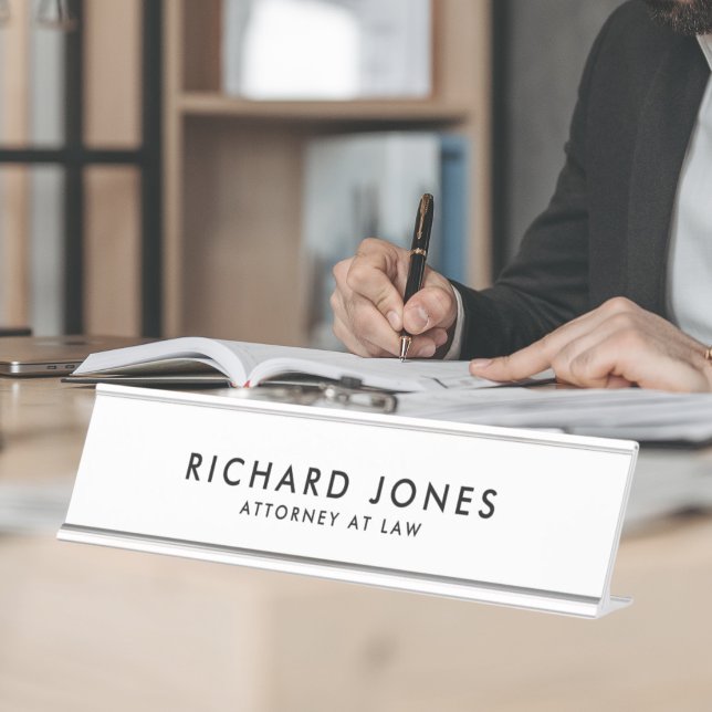 Minimalist Modern Executive Professional Lawyer Desk Name Plate (Minimalist Modern Executive Professional Lawyer Desk Name Plate)