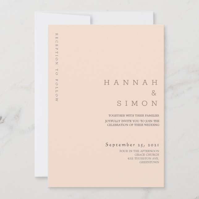 Minimalist Modern Fall Wedding Invitation (Front)
