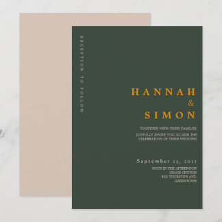 Minimalist Modern Fall Wedding Invitation | Autumn