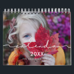 Minimalist modern family photo 2025 calendar<br><div class="desc">A modern photo calendar with a minimalist handwritten typography,  to customize with your family pictures,  a perfect way to start the year 2025. Fully customizable text colors.</div>