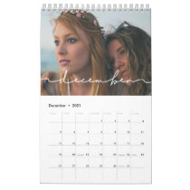 Minimalist modern family photo calendar 2025