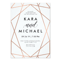 Minimalist Modern Faux Rose Gold on White Card