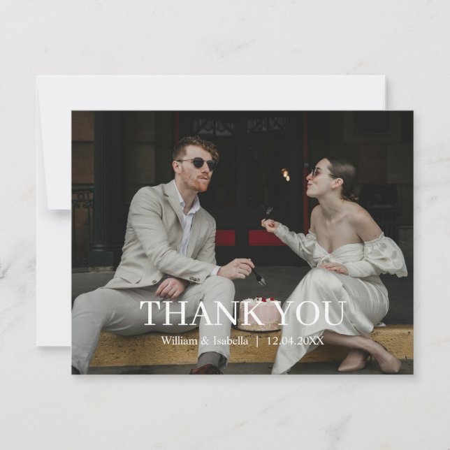 Minimalist Modern Flat Thank You Card (Front)