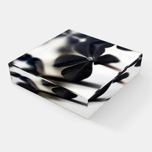 Minimalist Modern, Floral Glass Paperweight 