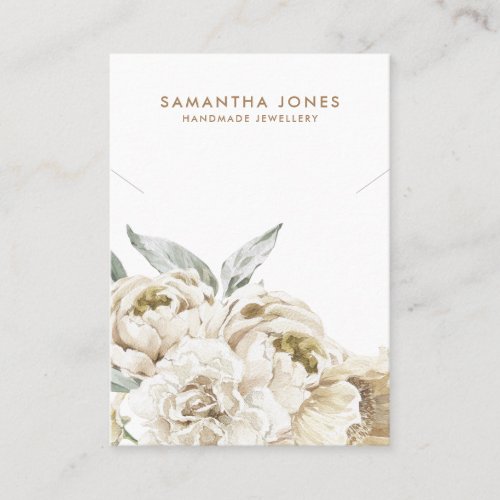 Minimalist Modern Floral Necklace Display Business Card