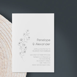Wedding Invitation Card Floral Sketch by Luxstyle on Dribbble