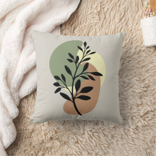 Minimalist modern floral throw pillow