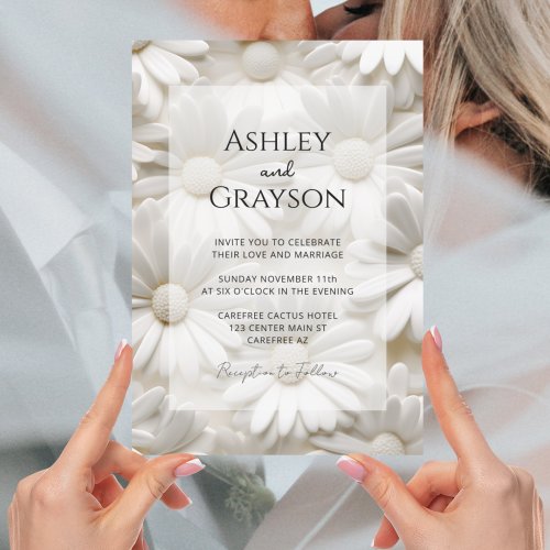 Minimalist Modern Floral Wedding Invitation