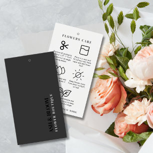 Minimalist Modern Flowers Care Florist Hang Tags