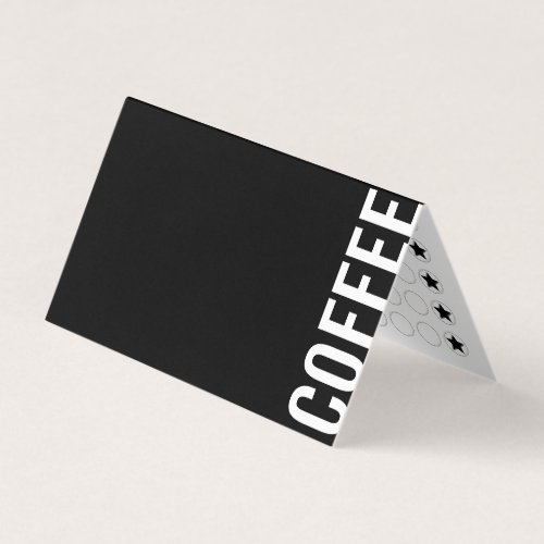 Minimalist Modern Folded Black Coffee Loyalty Card