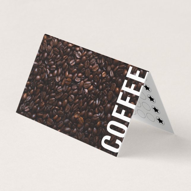 Minimalist Modern Folded Coffee Loyalty Card (Front)