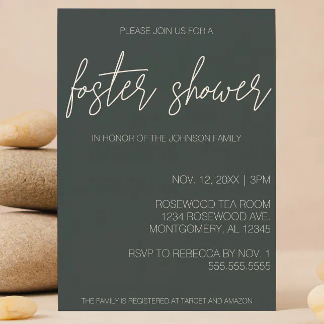 Minimalist Modern Foster Care Baby/Child Shower Invitation Zazzle