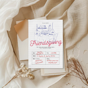 Minimalist Modern Friendsgiving Dinner Party Invitation